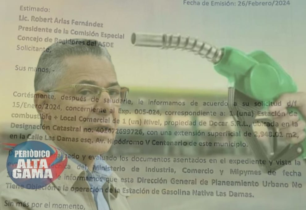 "Documentos demuestran que Manuel Jiménez y su equipo actuaron de manera irresponsable y dieron visto bueno de la bomba de combustible en la Av. Hipódromo"