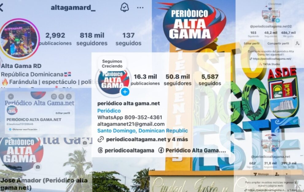 Grupo de Comunicación "Periódico Alta Gama" cierra el 2024 como el #1, con más seguidores en redes sociales, de "Santo Domingo Este".