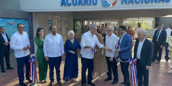 Presidente Abinader inaugura primera etapa de remozamiento del Acuario Nacional
